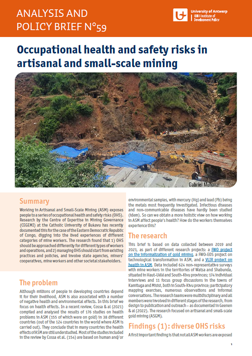 Analysis and Policy Brief on Occupational health and safety risks in ...